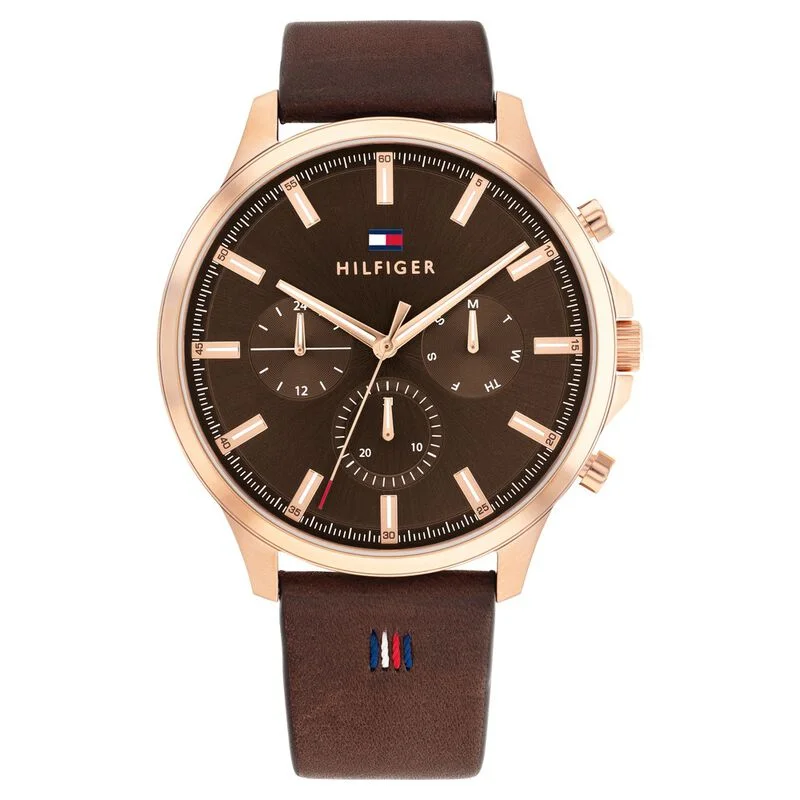 luxury watches for women with crystal embellishments -Tommy Hilfiger Brown Dial Quartz Analog Watch For Men