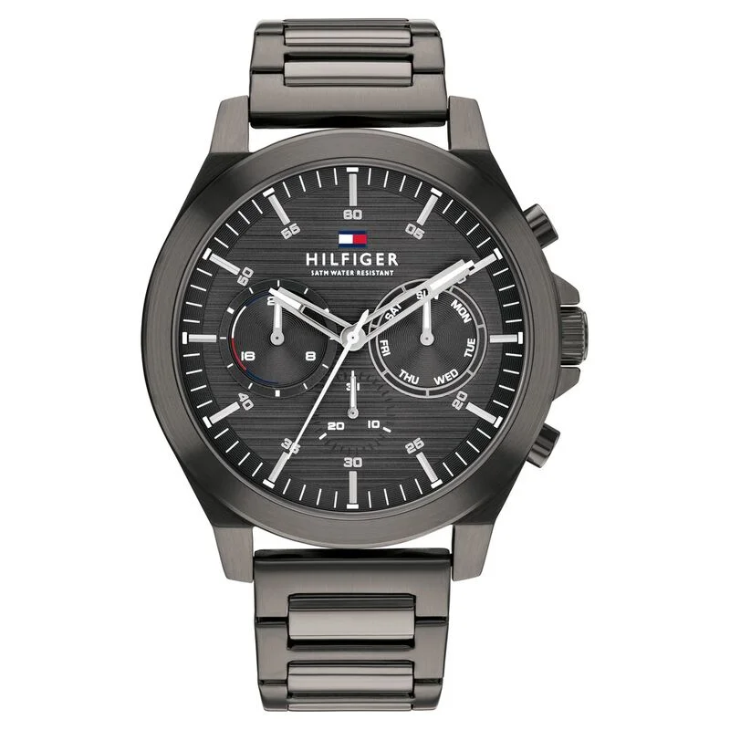 luxury leather watches for men with minimalist design -Tommy Hilfiger Grey Dial Stainless Steel Strap Watch For Men