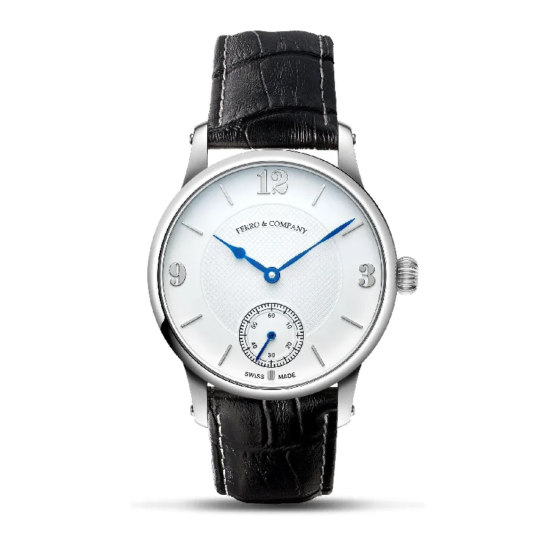 ceramic watches for women with modern designs -TRADITUM VINTAGE STYLE DRESS WATCH WHITE